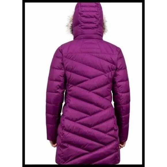 Marmot Strollbridge Puffer Parka Jacket Coat 700 Down‎ Fur Hood Fuschia S - Picture 3 of 10